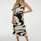 Alana One Shoulder Dress In Monochrome Print - The Walk in Wardrobe