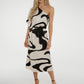 Alana One Shoulder Dress In Monochrome Print - The Walk in Wardrobe