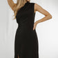 Alana One Shoulder Ruched Dress In Black - The Walk in Wardrobe