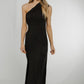 Alana One Shoulder Ruched Dress In Black - The Walk in Wardrobe