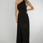 Alana One Shoulder Ruched Dress In Black - The Walk in Wardrobe