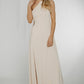 Alana One Shoulder Ruched Dress In Cream - The Walk in Wardrobe