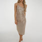 Alana Ruched Dress In Bronze - The Walk in Wardrobe