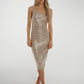 Alana Ruched Dress In Bronze - The Walk in Wardrobe