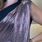 Alexandra Rose Gold Drape Dress In Black - The Walk in Wardrobe