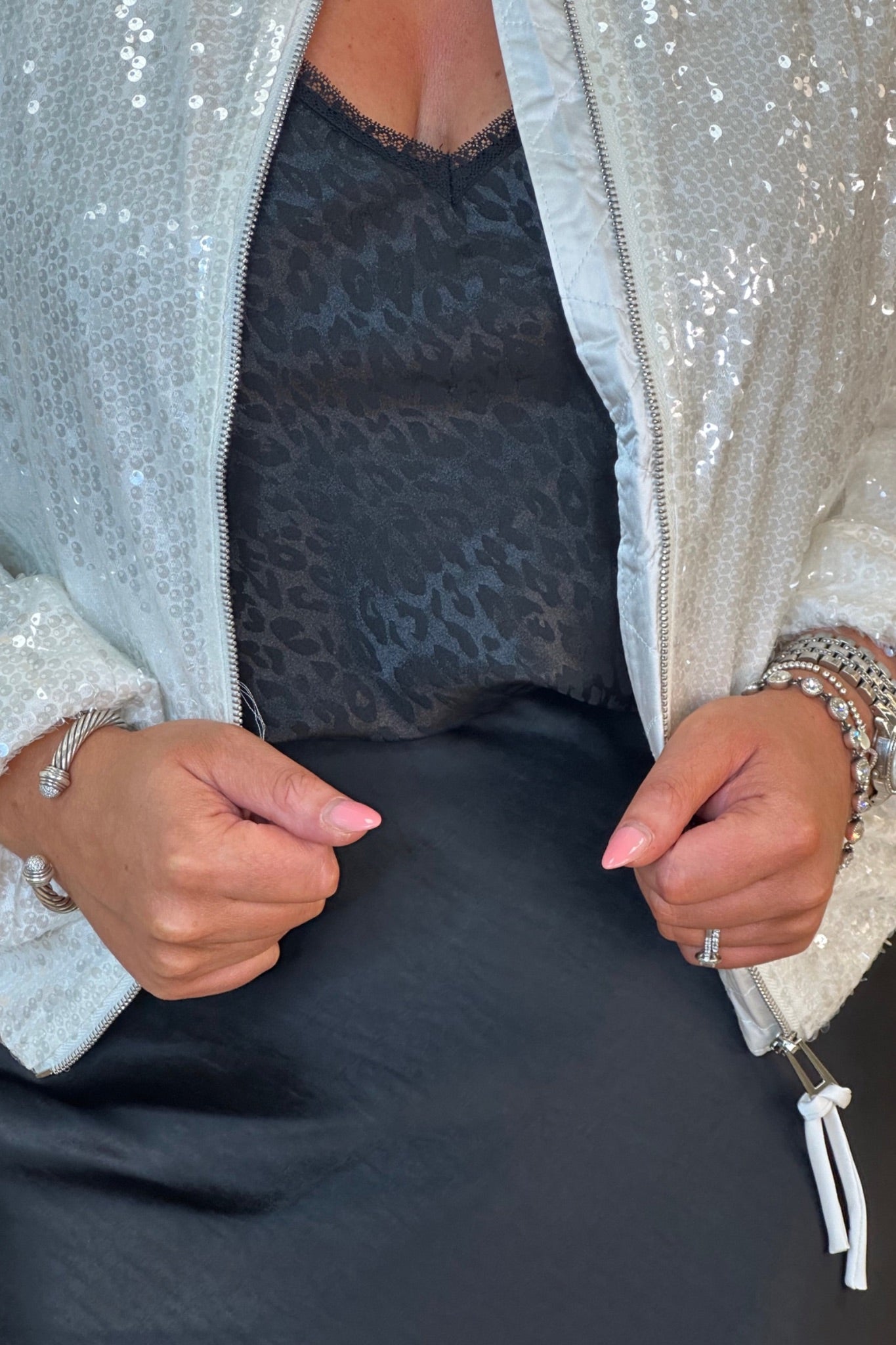 Becca Animal Print Cami In Black - The Walk in Wardrobe