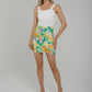 Caitlyn Floral Print Mini Skirt In Green - The Walk in Wardrobe