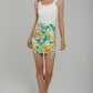 Caitlyn Floral Print Mini Skirt In Green - The Walk in Wardrobe