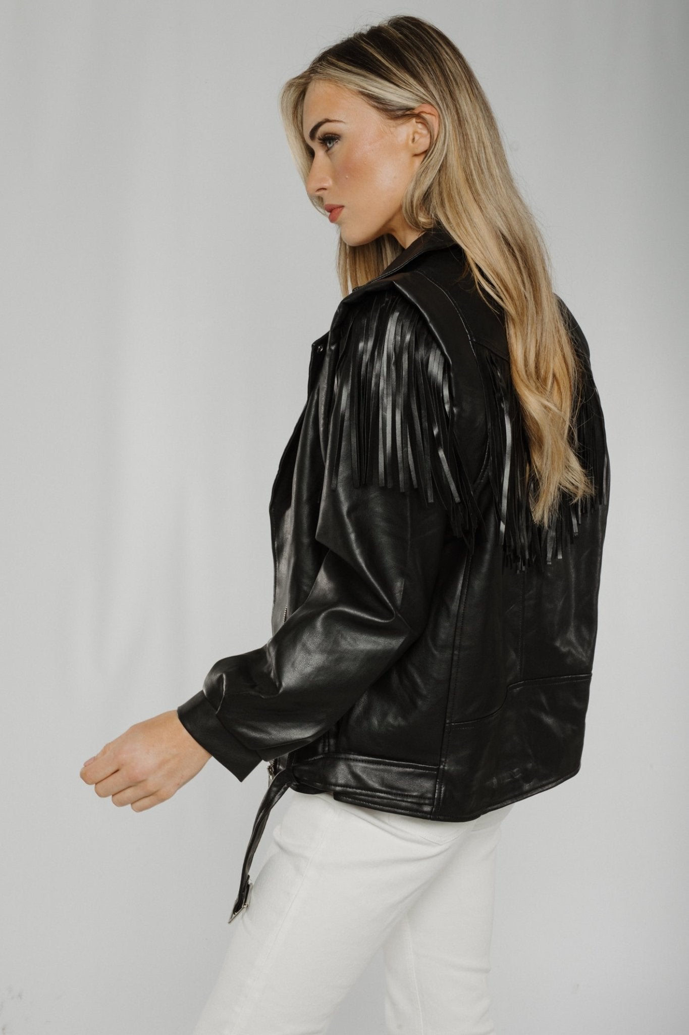 Caitlyn Fringed Leather Jacket - The Walk in Wardrobe