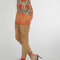 Caitlyn Mini Skirt In Orange Mix - The Walk in Wardrobe