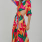 Caitlyn Side Cut Out Midi Dress In Multi - The Walk in Wardrobe