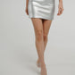 Cindy Metallic Skirt In Silver - The Walk in Wardrobe