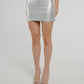 Cindy Metallic Skirt In Silver - The Walk in Wardrobe