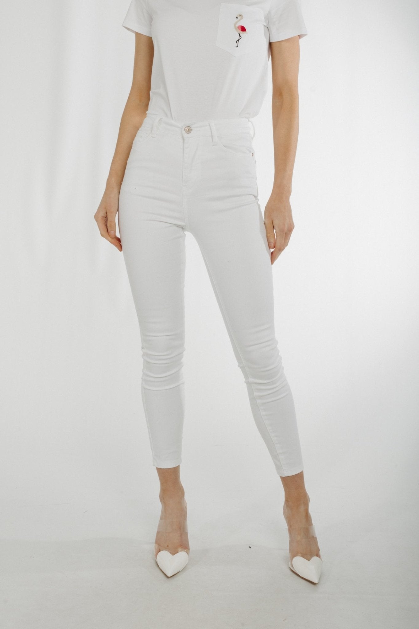 Cindy Skinny Jean In White - The Walk in Wardrobe