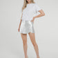 Cindy Wrap Skort In Silver - The Walk in Wardrobe