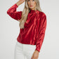 Daisy Drape Satin Top In Red - The Walk in Wardrobe