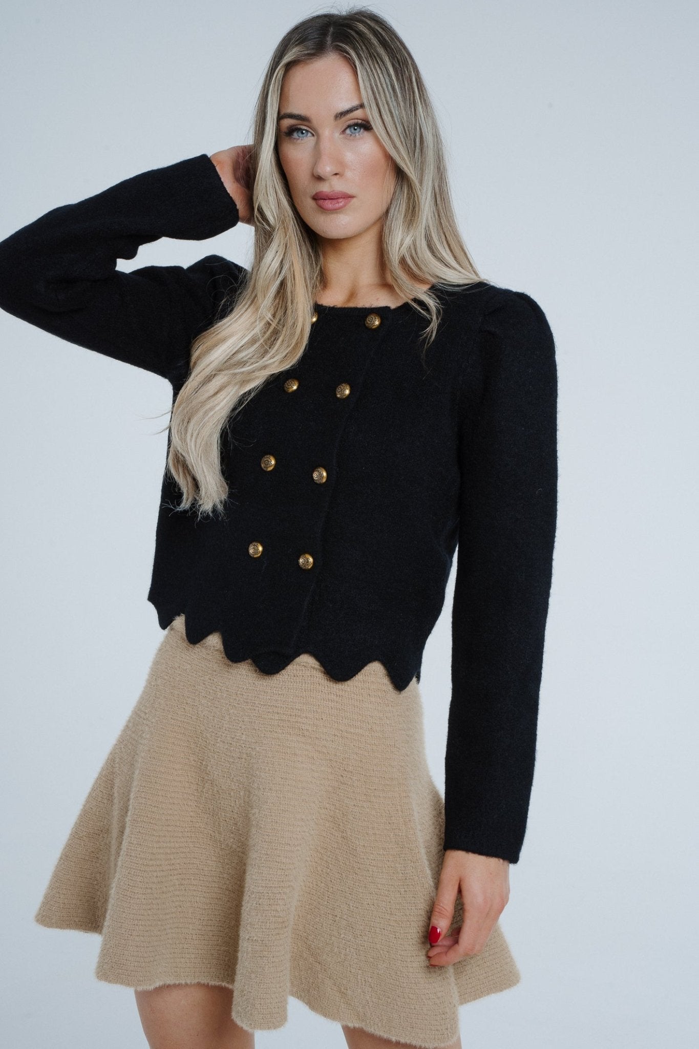 Eden Knit A-Line Skirt In Tan - The Walk in Wardrobe