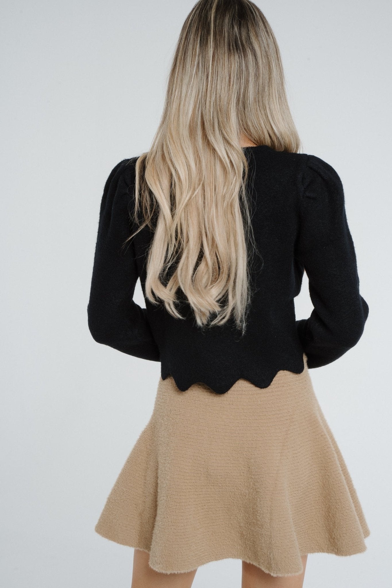 Eden Knit A-Line Skirt In Tan - The Walk in Wardrobe