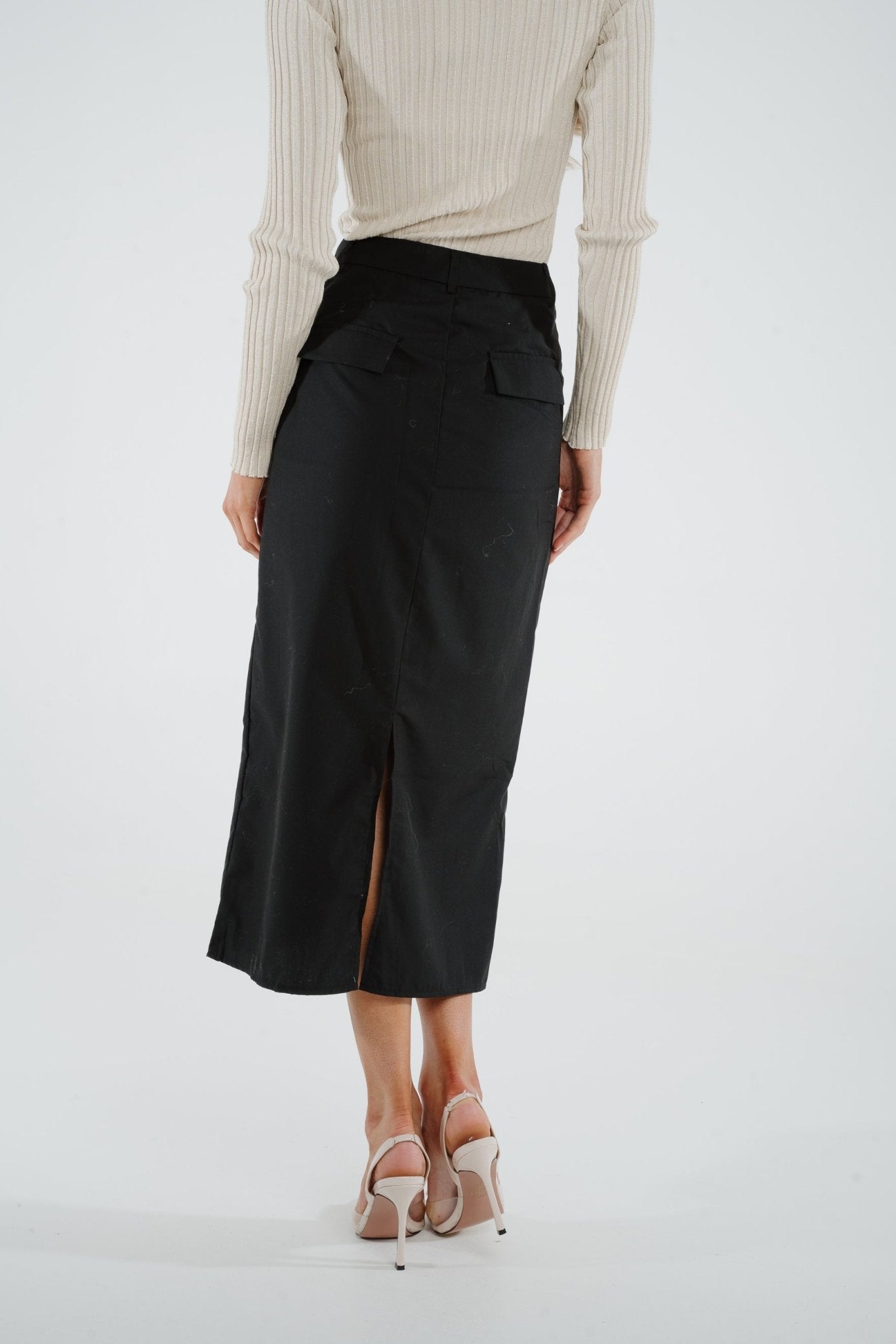 Elsa Midi Skirt In Black - The Walk in Wardrobe