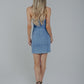 Emilia Bandeau Mini Dress In Denim - The Walk in Wardrobe