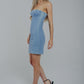 Emilia Bandeau Mini Dress In Denim - The Walk in Wardrobe