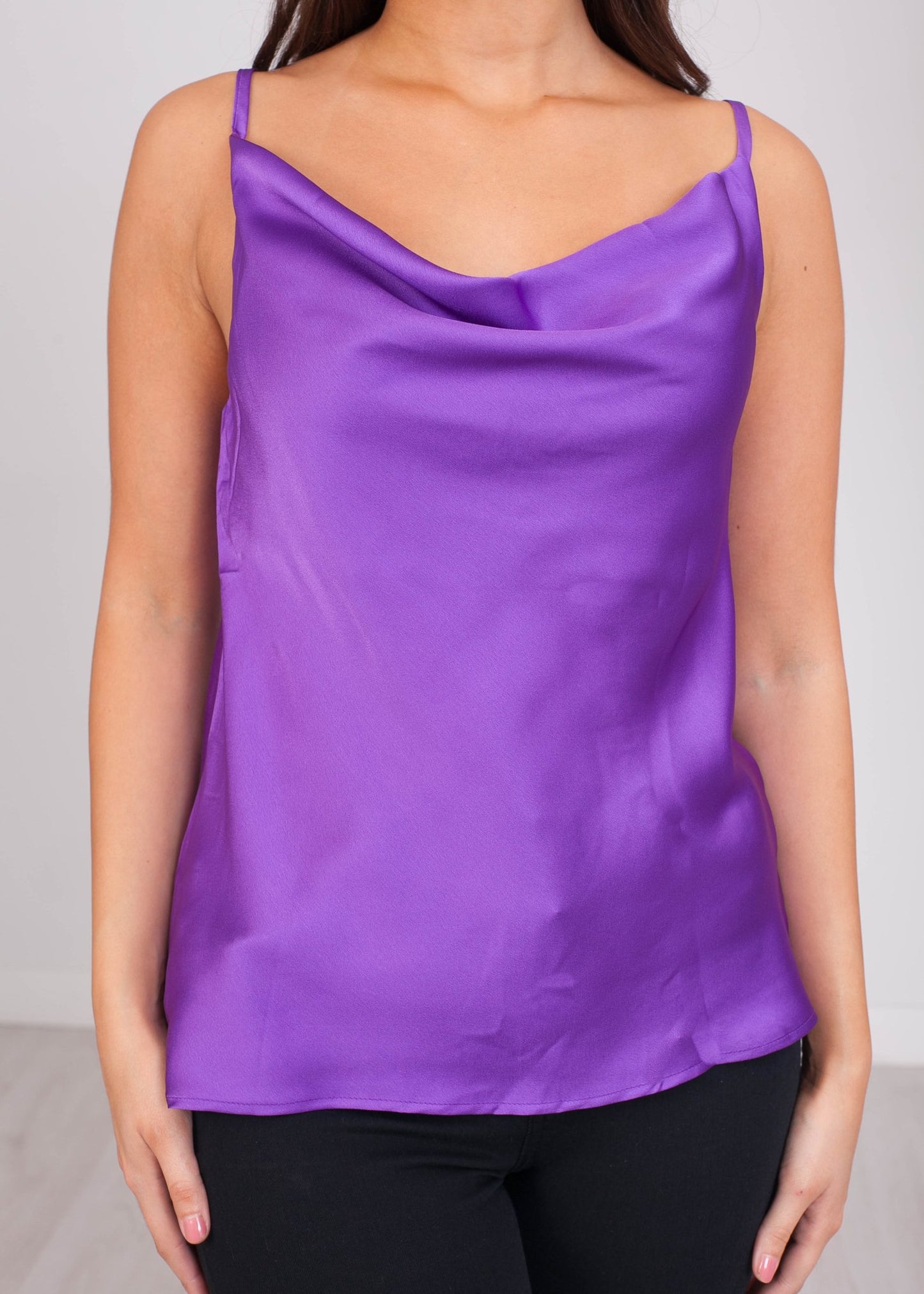 Emilia Violet Cowl Neck Cami - The Walk in Wardrobe