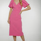 Eva Puff Sleeve Dress In Pink - The Walk in Wardrobe