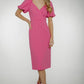Eva Puff Sleeve Dress In Pink - The Walk in Wardrobe