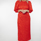 Eva Puff Sleeve Dress In Red - The Walk in Wardrobe