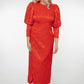 Eva Puff Sleeve Dress In Red - The Walk in Wardrobe
