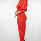 Eva Puff Sleeve Dress In Red - The Walk in Wardrobe
