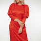 Eva Puff Sleeve Dress In Red - The Walk in Wardrobe