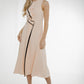 Eva Ruffle Front Dress In Peach - The Walk in Wardrobe