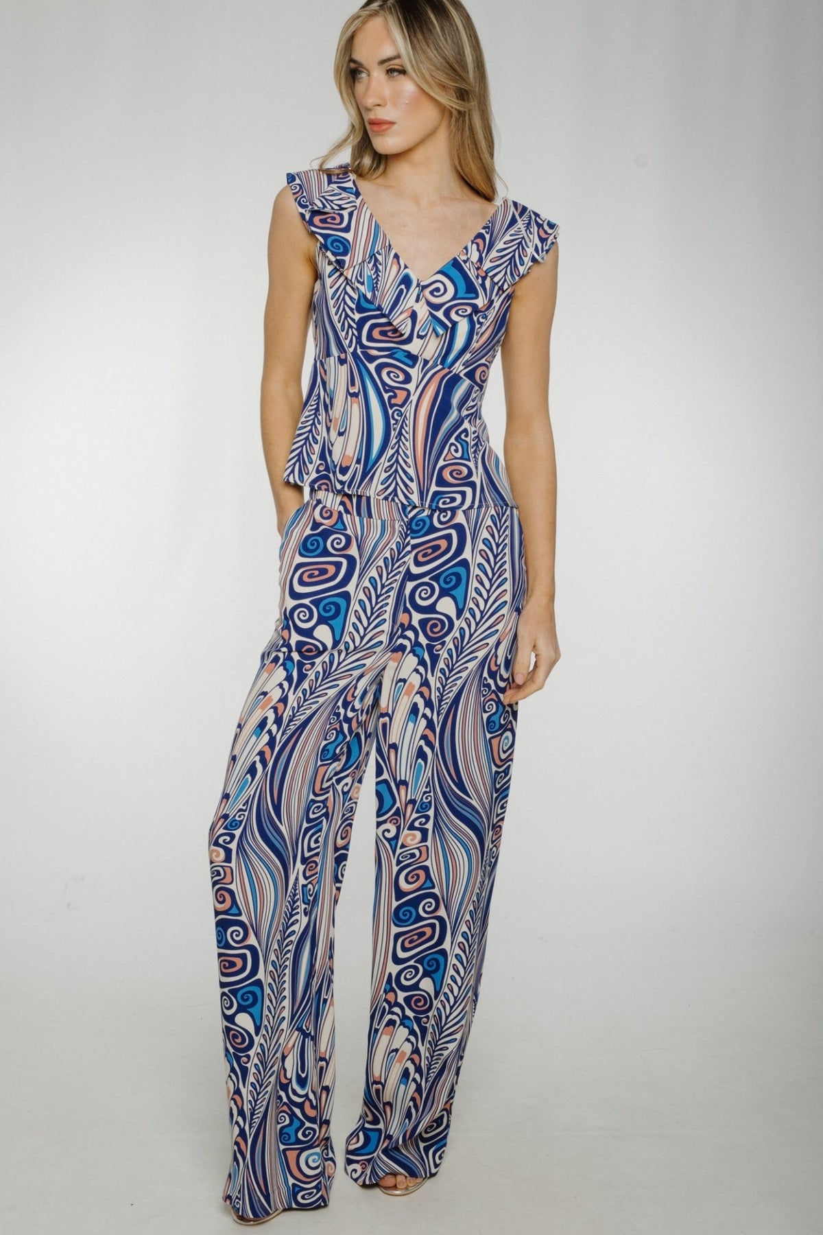Eva Two Piece In Blue Mix - The Walk in Wardrobe