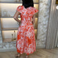 Eva Wrap Style Dress In Orange Mix - The Walk in Wardrobe