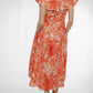 Eva Wrap Style Dress In Orange Mix - The Walk in Wardrobe