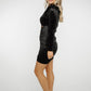 Florence Velvet Ruched Dress In Black - The Walk in Wardrobe