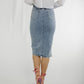 Flynn Denim Midi Skirt In Light Wash - The Walk in Wardrobe
