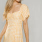 Frankie Check Midi Dress In Yellow - The Walk in Wardrobe