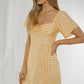 Frankie Check Midi Dress In Yellow - The Walk in Wardrobe