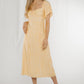 Frankie Check Midi Dress In Yellow - The Walk in Wardrobe