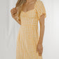 Frankie Check Midi Dress In Yellow - The Walk in Wardrobe
