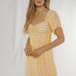 Frankie Check Midi Dress In Yellow - The Walk in Wardrobe