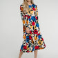 Frankie Printed Peplum Dress In Multi - The Walk in Wardrobe