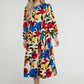 Frankie Printed Peplum Dress In Multi - The Walk in Wardrobe