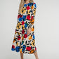 Frankie Printed Peplum Dress In Multi - The Walk in Wardrobe
