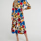 Frankie Printed Peplum Dress In Multi - The Walk in Wardrobe