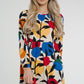 Frankie Printed Peplum Dress In Multi - The Walk in Wardrobe