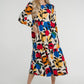 Frankie Printed Peplum Dress In Multi - The Walk in Wardrobe