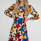 Frankie Printed Peplum Dress In Multi - The Walk in Wardrobe